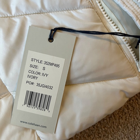 NWT Cole Haan Ivory Outerwear Vest Size S - Picture 3 of 4